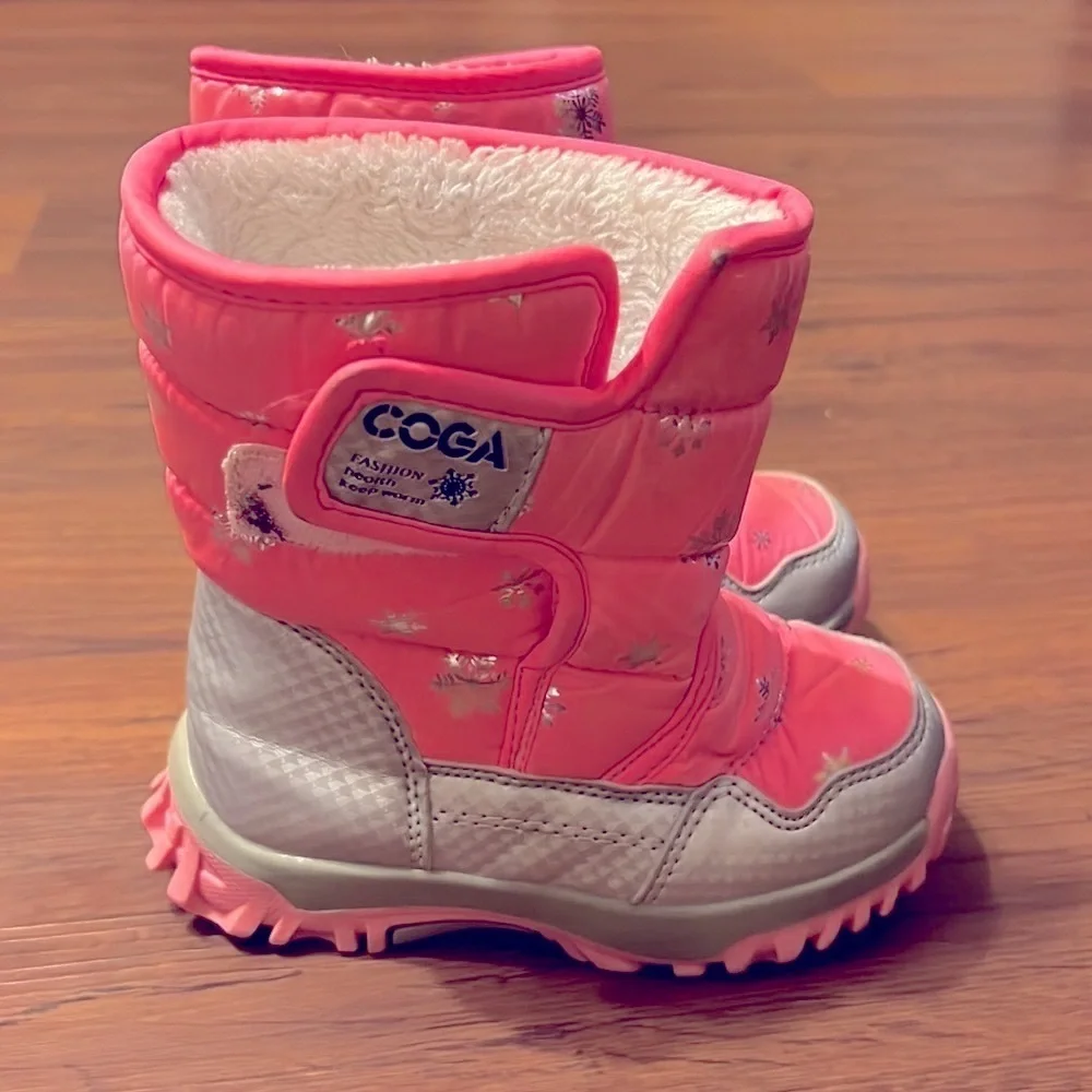 COGA Kids winter shoes girl snow boots fashion printing waterproof girl size 7